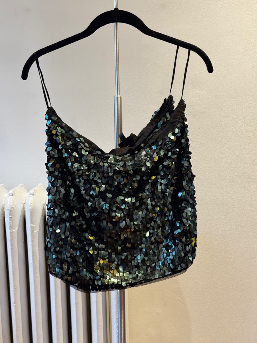 Topshop Iridescent Green Sequin Skirt